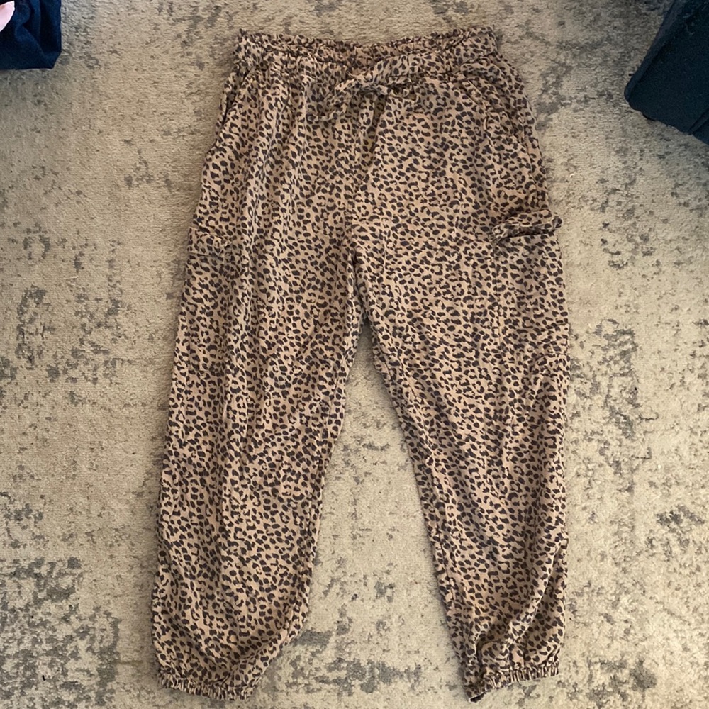 aerie large cheetah print joggers, soft